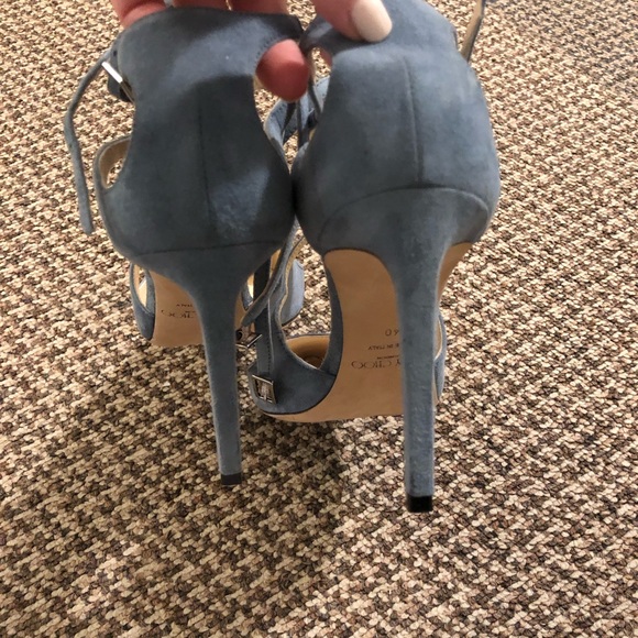 JIMMY CHOO blue suede lancer heels - Picture 3 of 6
